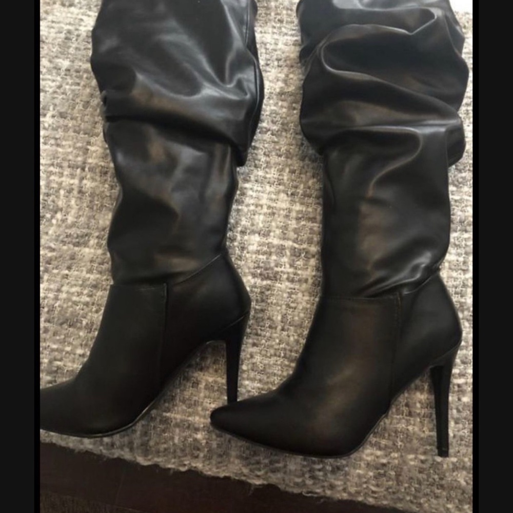 Anne Michelle Black Heeled Boots